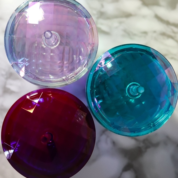 Starbucks set of 3 Iridescent Kelidoscope Tumblers with straws - Picture 7 of 9